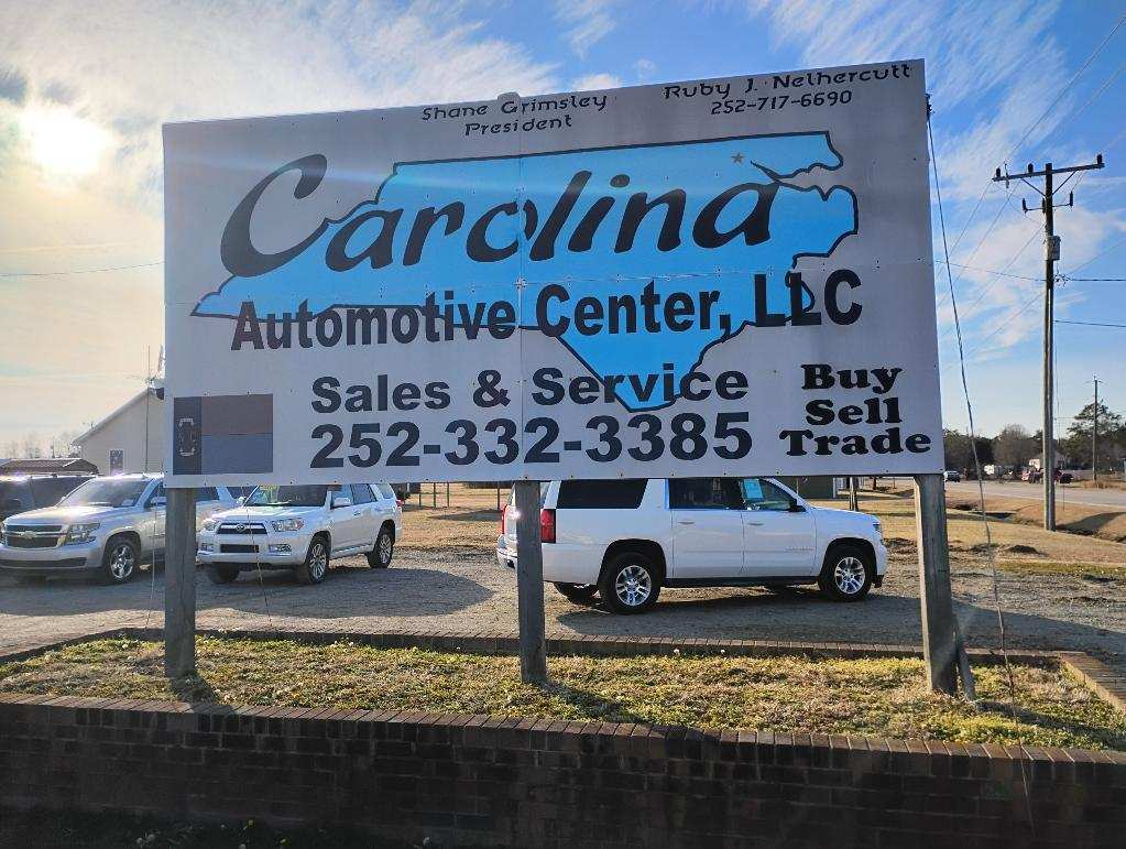 Carolina Automotive Center sign in Ahoskie, NC