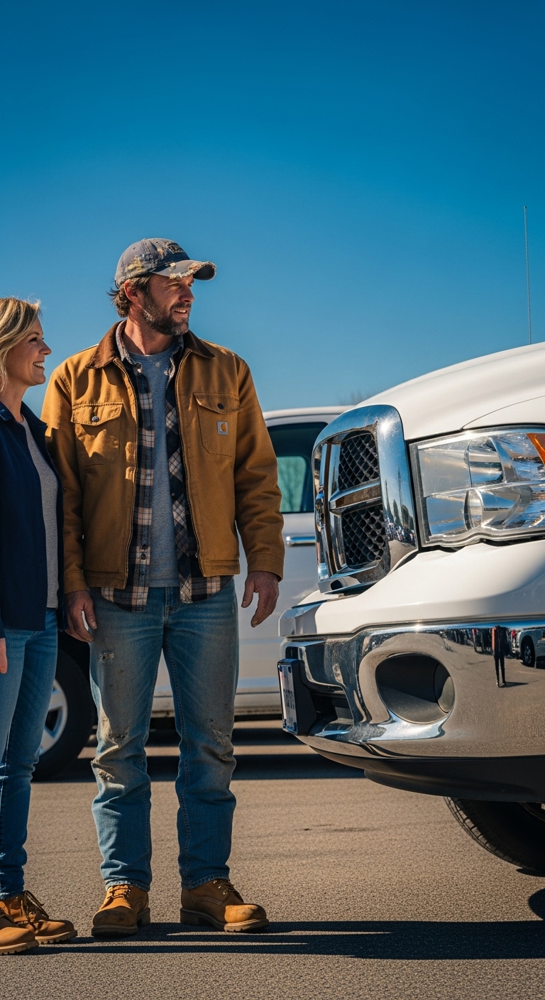 Customers shopping for a truck at Carolina Automotive Center